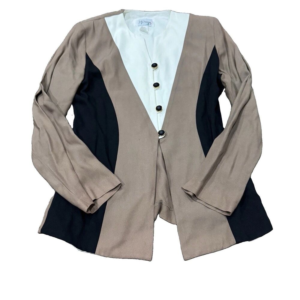 Vintage DJ Summer Colorblock Blazer Jacket USA Color Block Size 4 Career Chic